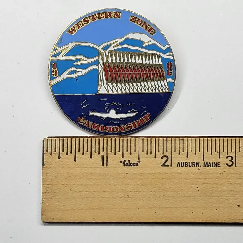 Western Zone Championship 1986 USA Swimming Colorado Springs Enamel Pin Vintage
